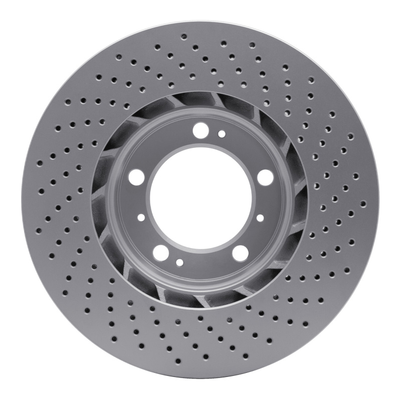 Porsche Cayman Brake Rotor (1) - Left Front - R1 Concepts - GeoSPEC Coated Rotor - Drilled - `98-`12